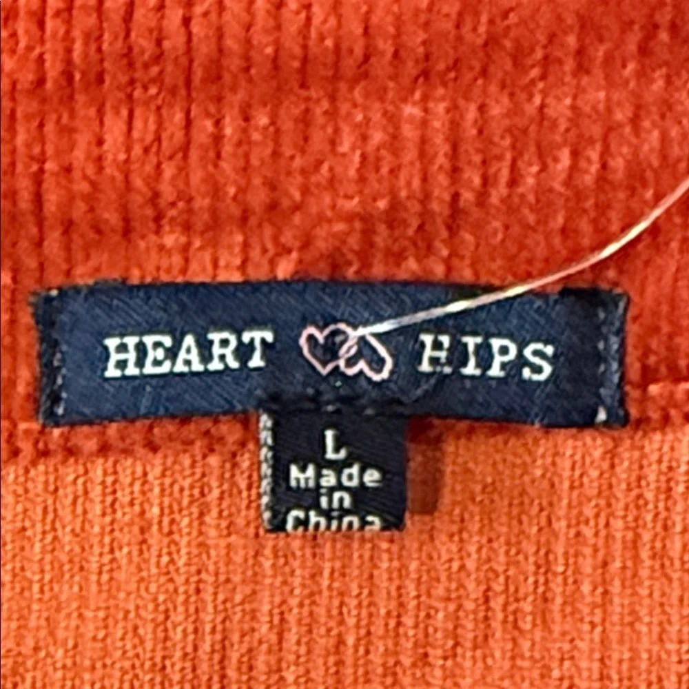 UNIQ Hearts Hips Rust Corduroy Back Zip Mini Skirt NWT Size Large